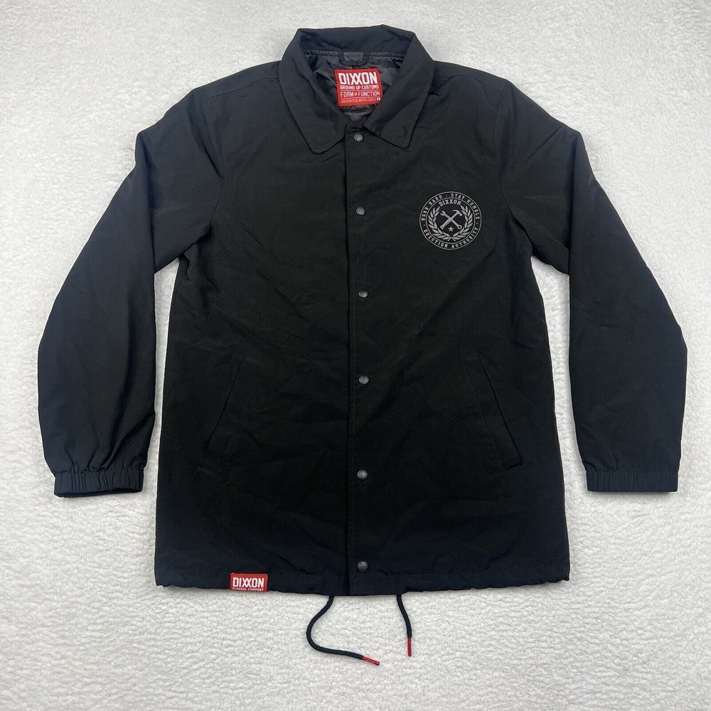 Dixxon Jacket Mens Medium Black Form And Function Snap Button Windbreaker